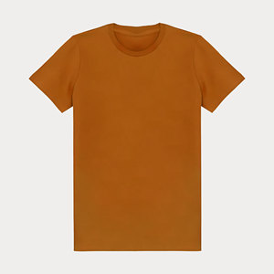 T-shirt 100% coton respirant en jersey ajusté à motifs avec design décontracté à col en O impression numérique motif solide vente en gros OEM - Product Image 5