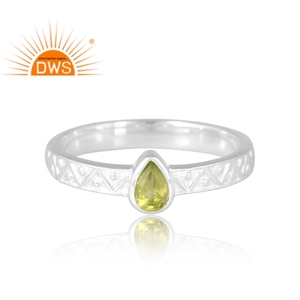 Handmade Design Sterling Silver Natural <b>Peridot</b> Gemstone <b>Ring</b> For Women Custom Design Jewelry Manufacturer - Product Image 3