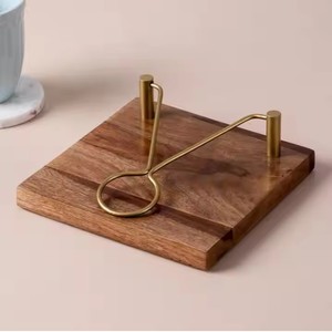 Caja de pañuelos para servilletas de madera marrón Natural, bandeja de vajilla multiusos colgante para restaurantes, estilo americano hecho a mano - Product Image 1