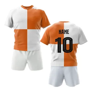 MELHOR qualidade sublimação impresso fábrica fornecedores rugby camisas uniformes e shorts barato futebol desgaste terno Rugby Jersey para