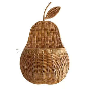 Décorations murales, panier à fruits vintage tissé à la main, décoration murale en rotin, panier de rangement suspendu - Product Image 5