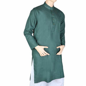 เสื้อคุรตะผู้ชาย Chase Value รุ่นพื้นฐาน สีเขียวเข้ม 65% โพลีเอสเตอร์ 35% ผ้าฝ้าย ไซส์ XS - Product Image 1