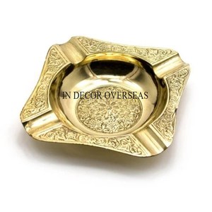High-Grade Gold Plated Aluminum Cast Ashtray Most Demanded Unique Designer Home Hotel Smoking <b>Accessory</b> - Product Image 2