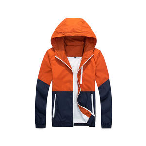 Veste bouffante coupe-vent personnalisée de haute qualité pour hommes, fermeture éclair complète, capuche, couleur contrastée, polaire, style formel pour les enfants - Product Image 1