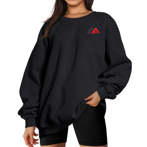Sudaderas de algodón personalizadas para mujer Sudadera con capucha larga lisa con hombros caídos y cuello redondo Sudadera de lana para mujer - Product Image 1