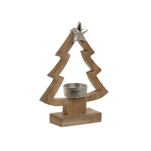 Bougeoir en métal aluminium à double coeur avec base en bois de qualité créative pour décoration romantique de mariage et de cadeau d'anniversaire - Product Image 2