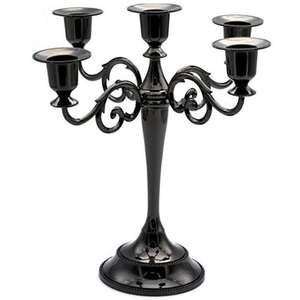 Durable Quality Hotel Centerpiece Decorative Candle Stand Design <b>Black</b> Coated Five Arms <b>Candelabra</b> Candle Stand - Product Image 1