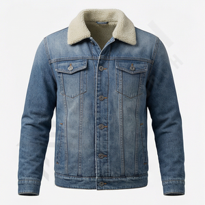 Ensemble veste et pantalon en denim pour homme, style hip-hop, vente chaude, nouvelle arrivée, deux pièces, blazer à col montant, style streetwear réversible - Product Image 1