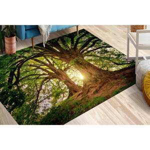 Alfombra Estampada Colorida - Diseño de Árbol, Naturaleza, Bosque, Estilo Rústico, Personalizada, Alfombra de Terciopelo - Product Image 1