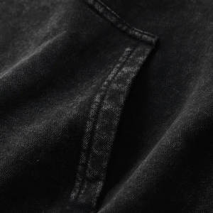 Sweat à capuche délavé à l'acide avec logo personnalisé pour hommes et pull thermique Streetwear surdimensionné à manches longues pour l'hiver Sweat à capuche délavé à l'acide - Product Image 3