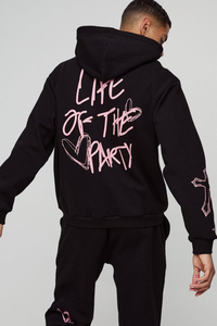 Vêtement de sport décontracté en gros, lavage à l'acide, 100% coton, impression de logo en relief, pantalon empilé et sweat à capuche zippé pour hommes - Product Image 5