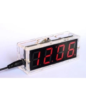 Kit di orologi da tavolo intelligenti con microcontrollore elettronico LED rosso digitale orologio ora termometro orologio parlante PDF include altoparlante - Product Image 1