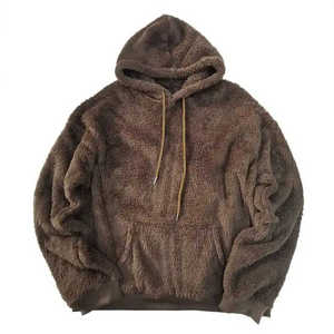 OEM haute qualité col montant personnalisé Pull-over Hommes Heavy Teddy Bear Fleece Jackets Oversized Winter Warm Sherpa Hoods - Product Image 1