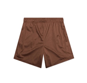 กางเกงขาสั้นตาข่ายสำหรับผู้ชายกางเกงขาสั้นเอวยางยืดสีทึบแห้งเร็วระบายอากาศได้ดีปรับแต่งได้ - Product Image 1