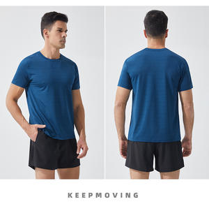 Venta al por mayor Deporte Camiseta hombres gimnasio personalizado secado rápido deporte camisa Fitness gimnasio Tops para hombres camiseta para hombres DDP envío - Product Image 3