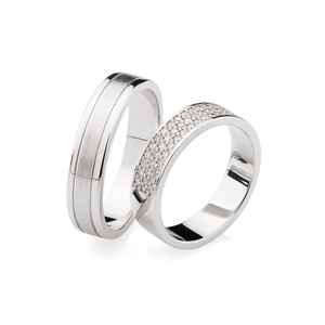 SM Jewels Anillo de boda de Plata de Ley 925, moissanita de corte brillante redondo con tachuelas y anillo de diamantes, anillo de bodas de moda - Product Image 3