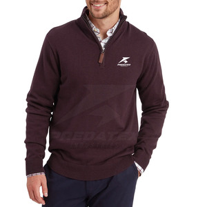 Pull élégant en coton mélangé à fermeture éclair confortable et respirant pour les occasions décontractées - Product Image 1