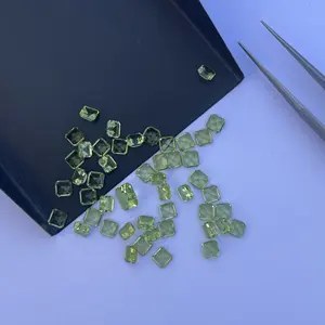 4mm 6mm Natural Green Peridot Square Octagon Cut Loose Gemstones Wholesale Price Stones for Jewelry Making Emerald Semi Precious