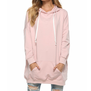 2025 última moda pulóver Sudadera con capucha alargada transpirable elegante Color sólido Sudadera con capucha alargada al por mayor - Product Image 5