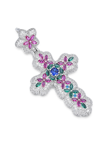 จี้และเครื่องประดับฮิปฮอปสุดหรู จี้รูปไม้กางเขนประดับเพชรโมอิสซาไนต์ - Product Image 3