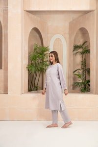Vestido de seda de algodón/césped con estampado Digital de estilo pakistaní Shalwar Kameez bordado para damas de calidad superior para bodas indias - Product Image 5