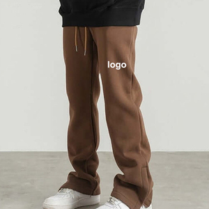 Pantalon de survêtement en toile léger personnalisé pour hommes Baggy Track évasé Design empilé Joggers de haute qualité avec taille élastique - Product Image 1