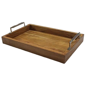 Top Selling Premium Quality Wooden Tray Metal Handles Wood Inlay Modern Design Multi-piece Serving Storage <b>Shelves</b> Unit Decor - Product Image 5
