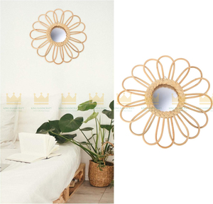 Espejo decorativo de pared de ratán de estilo moderno para el hogar, sala de estar, forma personalizable, precio al por mayor en Vietnam - Product Image 5