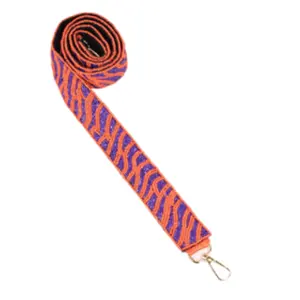 Clemson Tigers Gameday Beaded Purse Strap - Orange and Purple Beadwork - Gameday Purse Accessory - Handmade Beaded Purse Strap