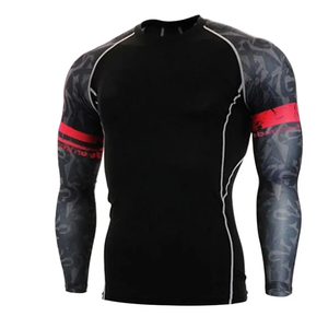 เสื้อรัดกล้ามเนื้อแขนยาว MMA คุณภาพสูงแบบขายส่ง สำหรับผู้ชาย ชุดกีฬายิวยิตสู ผลิตจากโพลีเอสเตอร์/ไนลอน ระบายอากาศได้ดี - Product Image 2