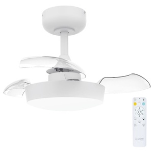 Ventilatore da soffitto CCT LED con 3 pale retrattili e telecomando, bianco, 55 cm (GSC 300005062) - Product Image 2