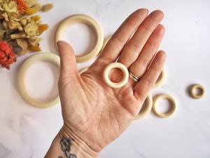 Natural wooden rings Macrame wooden rings <b>Kitchen</b> Decor Smooth Wooden restaurant home wedding decor hotel office tableware - Product Image 3