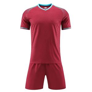 Ensemble de maillot de football à manches courtes pour hommes, uniforme de football pour adultes, maillot de football bleu pour garçon, nom et logo personnalisés, numéro - Product Image 2