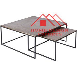 Metal Top 2025 Venta caliente Casa de lujo Mesa de anidación de metal decorativa a precio al por mayor - Product Image 6