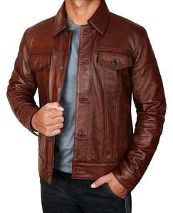 Genuine Sheepskin Design Your Own Leather Fashion Jackets High Quality Breathable Warm Men Leather Jacket In Reasonable Price - Product Image 6