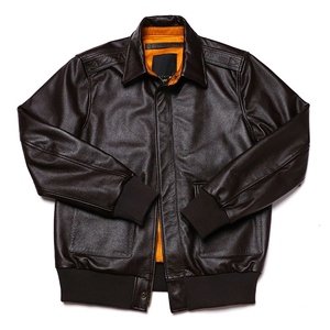 Abrigos marrones de alta calidad para hombre en estilo de cuero de vaca Chaqueta de cuero de piel de oveja genuina Chaqueta de ropa natural para hombres - Product Image 2