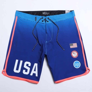 กางเกงชายหาดของผู้ชายกางเกงว่ายน้ำขาสั้นผ้าสแปนเด็กซ์/ โพลีเอสเตอร์ระบายอากาศกางเกงเล่นน้ำลำลองมีลายพื้น - Product Image 5