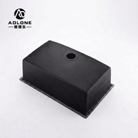 Évier de cuisine en pierre de quartz noire Premium 6845G - Bassin en pierre composite durable à cuve unique pour cuisines modernes