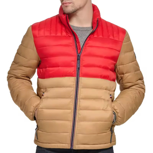 Chaqueta acolchada resistente al agua para hombre con cremalleras seguras, puños elásticos y costuras resistentes, ropa para clima frío, chaquetas acolchadas - Product Image 1