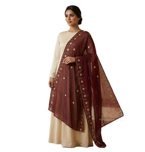 ผ้าคลุมศีรษะชีฟองวอยล์แบบหรูหราประดับคริสตัลลายดอกไม้สำหรับผู้หญิงมุสลิม ขายส่งจากแอฟริกาเซเนกัล - Product Image 1