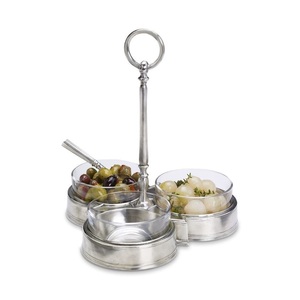 Plateau de service à buffet à étages en chrome, avec 3 bols amovibles, station de trempage, écologique, finition miroir vintage, pour les fêtes - Product Image 4