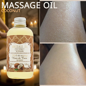 Huile de massage professionnelle à la noix de coco 200 ml, huile nourrissante pour le corps à glissement doux pour les massages en spa et salon, pour une peau douce et soyeuse hydratée - Product Image 4