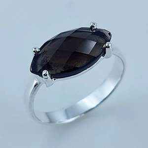925 Sterling Silver Handmade Boho <b>Ring</b> with Smoky <b>Quartz</b> Marquise Cut-Perfect November Birthstone Gift for Her - Product Image 5