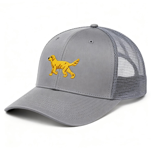 Gorra Trucker Bordada con Cachorro, Gris, de 6 Paneles, Gorra de Béisbol con Malla, Gorro para Exteriores IVA-C-G-H-1 - Product Image 2