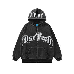 Femme Y2K Hoodie Oversized Graphic Zipper up Vintage Streetwear Aesthetic Hoodie Soft and Comfortable for Daily Wear - Product Image 1