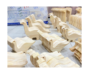 รูปสัตว์ทำจากไม้ธรรมชาติสำหรับตกแต่งของเล่นและเรียนของเด็ก - Product Image 1