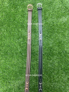 Ecuestre de alta calidad tambor teñido caballo equino jinete Bit cinturón con fantasía cosida con hebilla de latón equipo de caballo jinete - Product Image 4