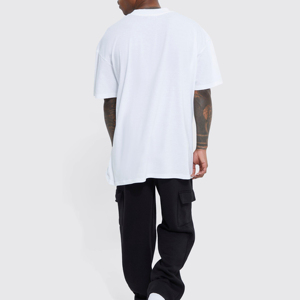 Streetwear OEM lourd 100% coton à épaules tombantes chemise imprimée Hip Hop stock de t-shirts personnalisés et amples pour hommes de grande taille - Product Image 5
