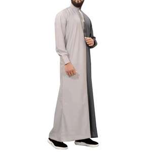 Conceptions personnalisées à bas prix Robes Jubba pour hommes du Moyen-Orient Tissu textile en polyester filé rouge d'été Thobe arabe - Product Image 3