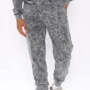 Men's Acid Wash Tracksuit with Hooded Collar Customized Design <b>Top</b> Selling Winter Solid Pattern Wholesale Latest Fashion - Product Image 5
